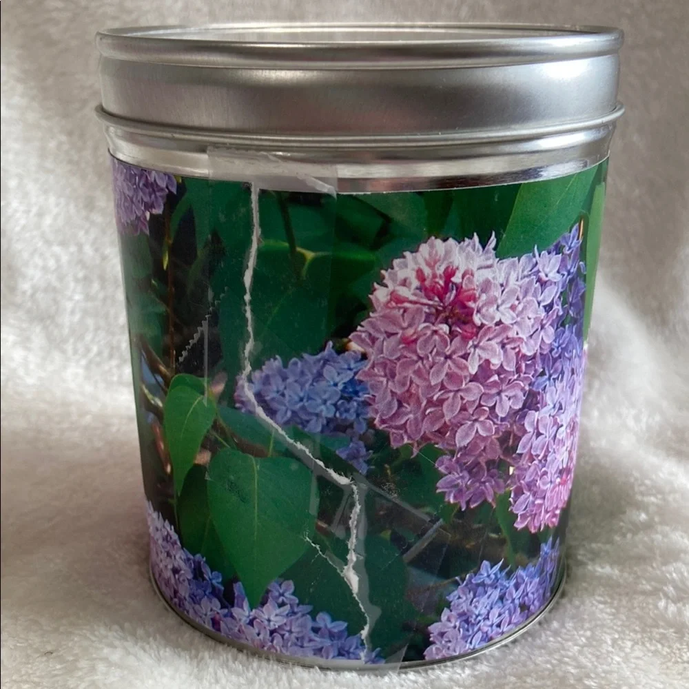 Lilac Bush Scented Candle - White & Purple - Never Used